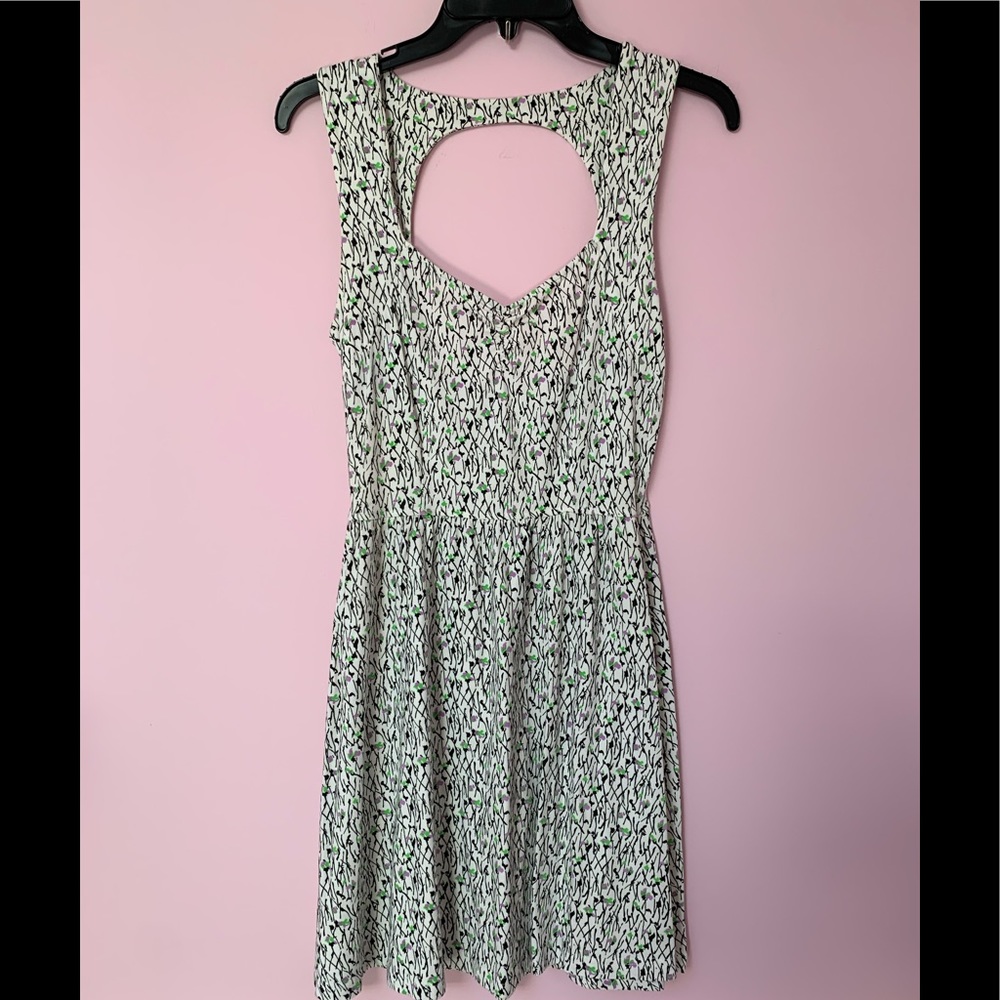 Sundress with abstract print.